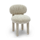 Manu Performance Fabric Side Chair low-angle view highlighting architectural profile