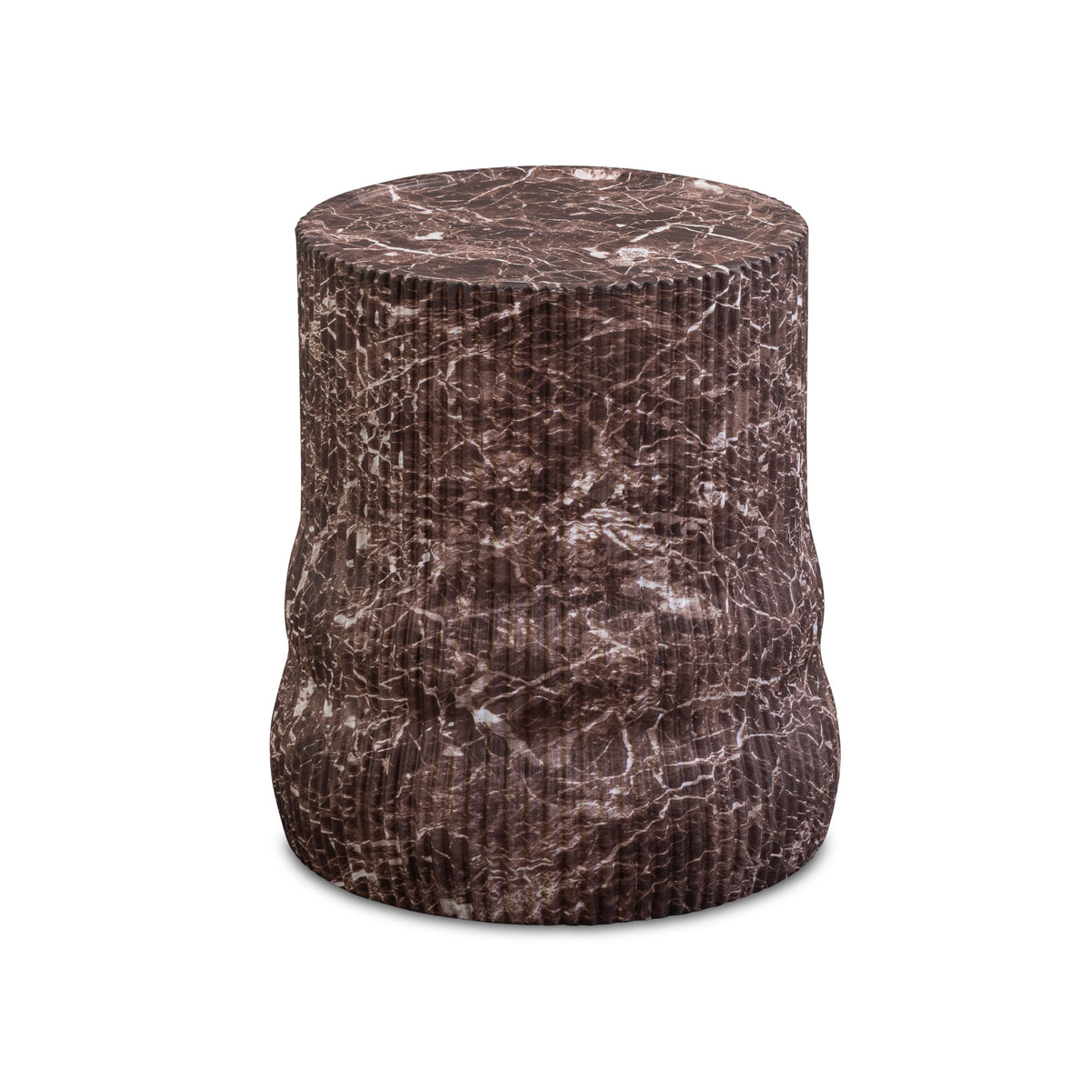 Cilla Red Faux Levanto Marble Indoor/Outdoor Concrete Side Table - View 2
