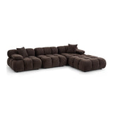 Calliope 4-piece modular sectional in dark brown upholstery alternative