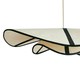 Close-up detail of contrast edge piping along the Chapeau Du Matin pendant lamp shade