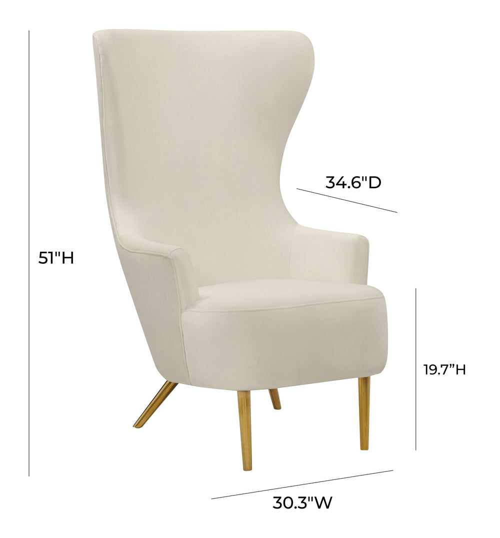 Julia Velvet Wingback Chair dimensions