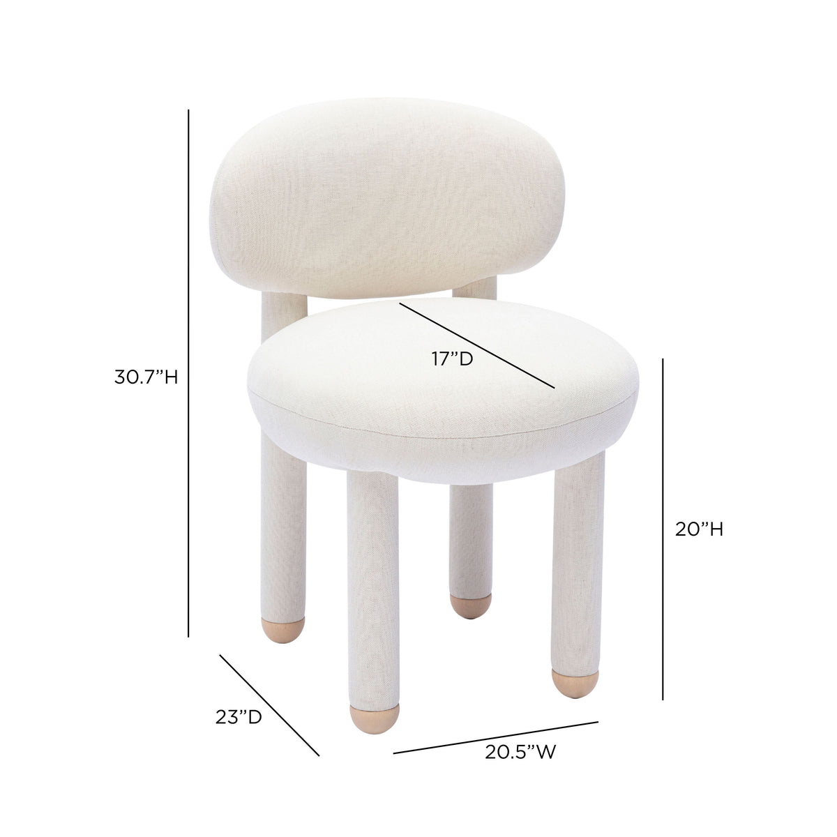 Manu Performance Fabric Side Chair fabric detail highlighting stain-resistant finish