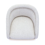 Solid wood base and 360 swivel mechanism on Clarke cream accent chair