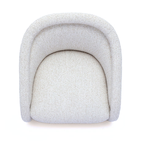 Solid wood base and 360 swivel mechanism on Clarke cream accent chair