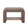 Side profile view of the Alvie sculptural upholstered side table