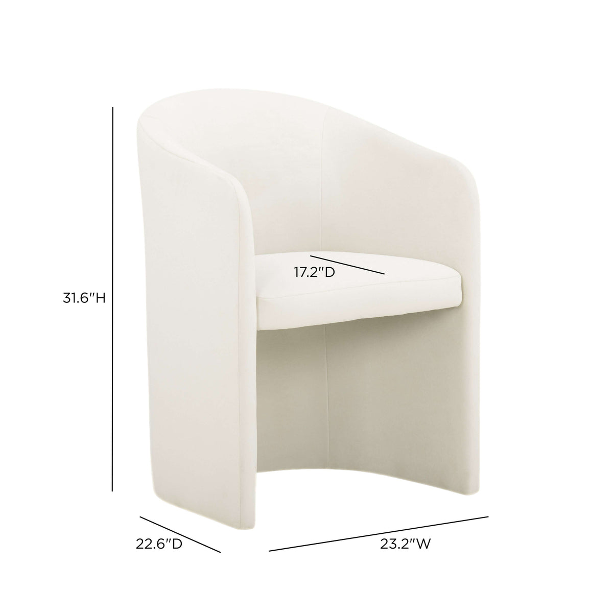 Seraphina dining chair high-density foam seat cushion detail