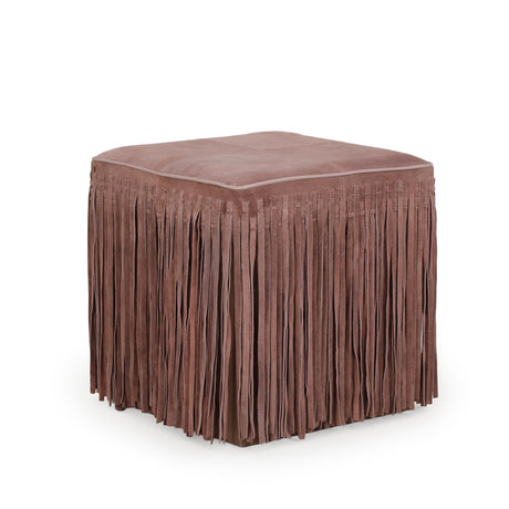 Top down isometric angle of the Daphne square suede ottoman cushioned top