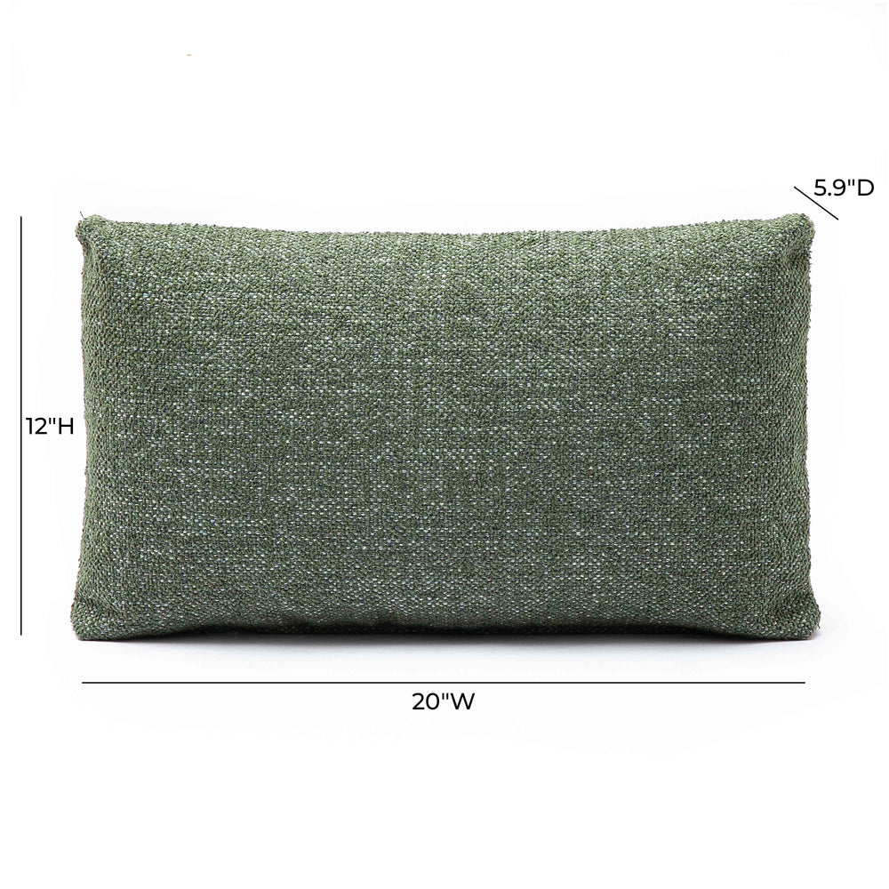 Malolo 20"X12" Green Basketweave Rectangular Vegan-Down Pillow Cover dimensions