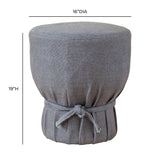 Elsie Grey Linen Upholstered Pouf - View 6