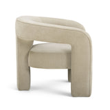 Continuous curved backrest on Malone contemporary accent armchair