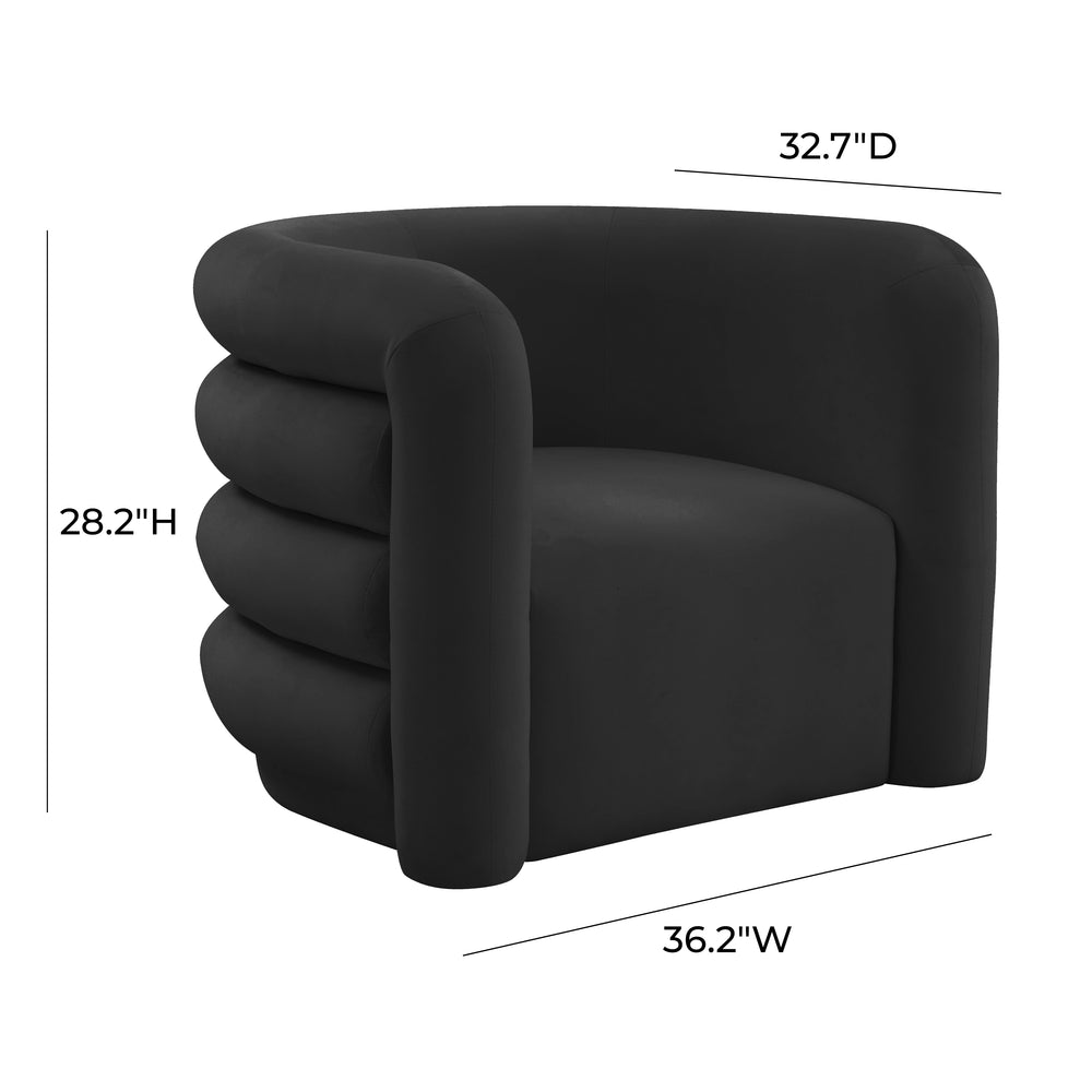 Curves Velvet Lounge Chair dimensions
