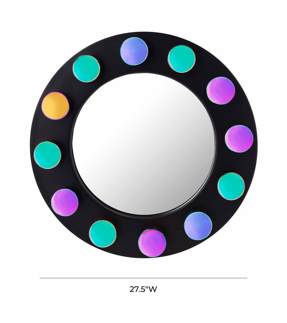 Rockstar 27.5" Black Round Wall Mirror dimensions