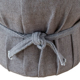 Elsie Grey Linen Upholstered Pouf - View 5
