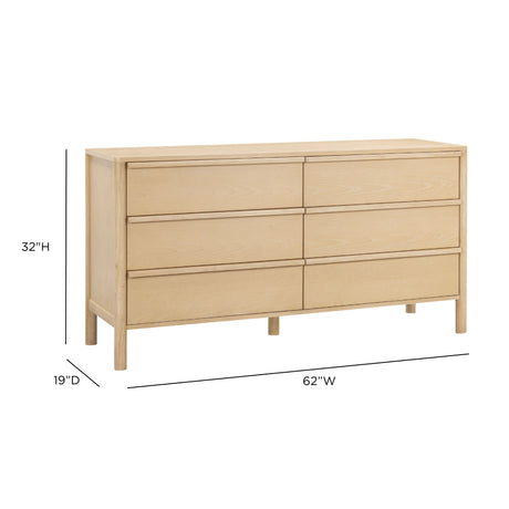 Tyra 62" Ash 6-Drawer Dresser - View 8