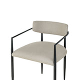 Forte Cream Linen Forged Iron Dining Chair - View 5