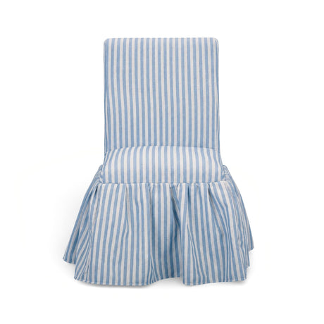 Gertrude Striped Performance Linen Skirted Dining Chair - View 2