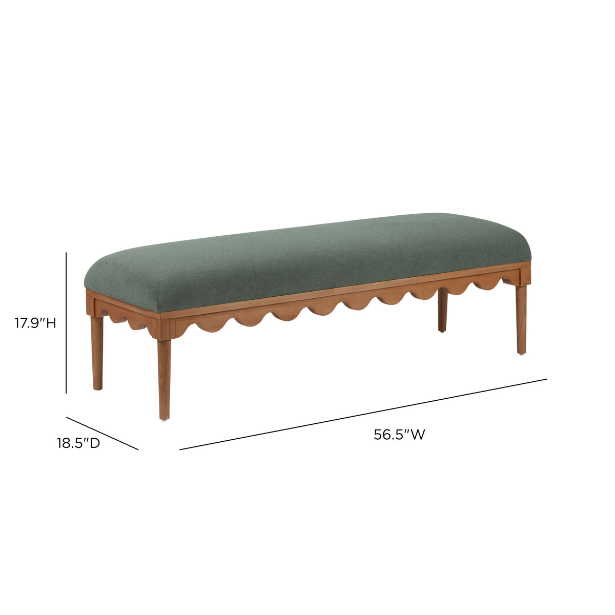 Oodle 56.5" Performance Vegan Mohair Bench - View 30