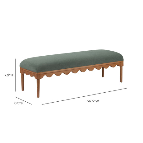 Oodle 56.5" Performance Vegan Mohair Bench - View 30