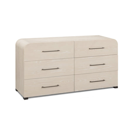 Front perspective of the low profile base and continuous wood grain frame