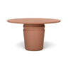 Margot 54 inch round concrete indoor outdoor dining table with tapered pedestal base front view