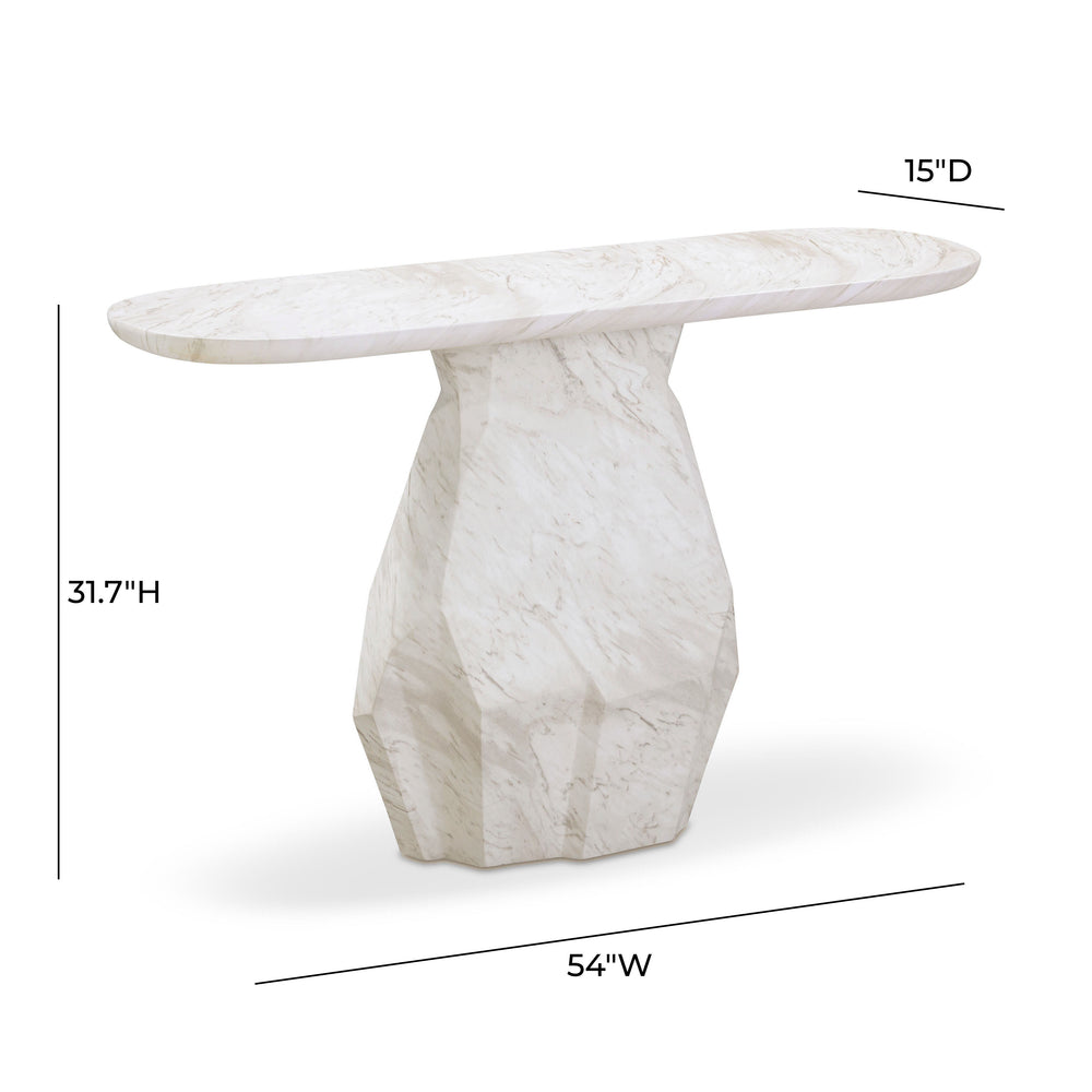 Esme 54" Faux Marble Indoor / Outdoor Long Console Table dimensions