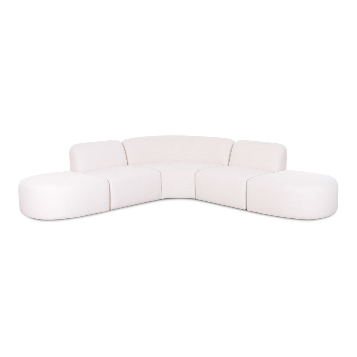 Front elevation of the FOAK Gorge 5-Piece Modular Sectional showing clean European lines
