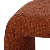 Detailed close-up of textured railroad striped chenille fabric upholstery