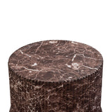 Cilla Red Faux Levanto Marble Indoor/Outdoor Concrete Side Table - View 3