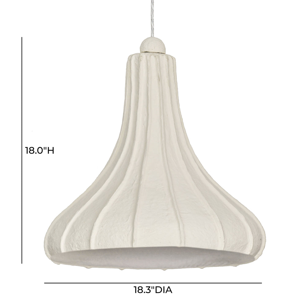Looma Cotton Mache Pendant Lamp dimensions