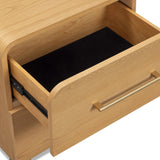 FOAK Marissa nightstand with dual seamless drawers partially open