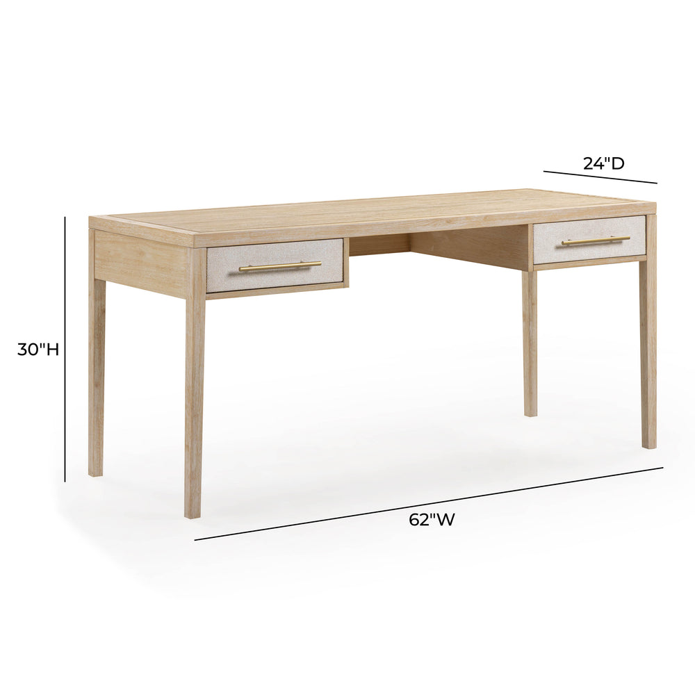 Hera 62'' Natural Washed Executive Desk dimensions