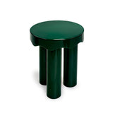 High gloss green lacquered surface and curvy edges of Casper nesting side table set