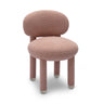 Manu Performance Fabric Side Chair angled detail focusing on leg upholstery work