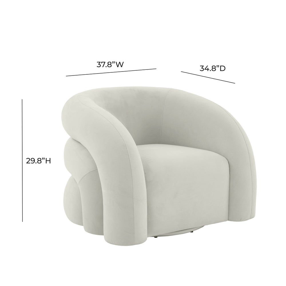 Slipper Upholstered Swivel Chair dimensions