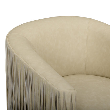 Shag Me Performance Vegan Leather Swivel Accent Chair - View 5