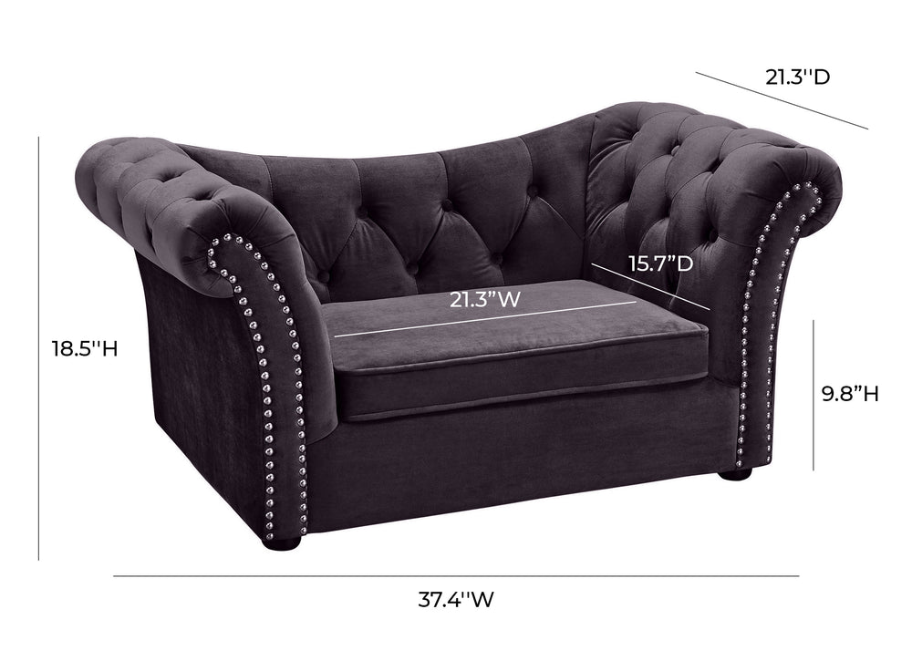 Dachshund Velvet Pet Bed dimensions