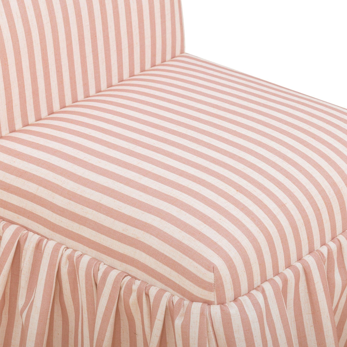 Gertrude Striped Performance Linen Skirted Dining Chair - View 10