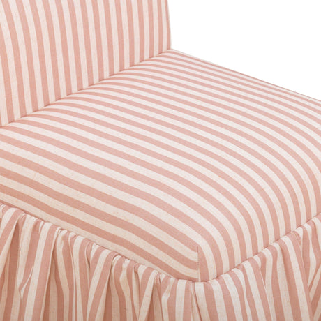Gertrude Striped Performance Linen Skirted Dining Chair - View 10
