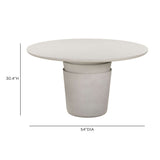 Margot contemporary round dining table in an outdoor courtyard entertaining setting