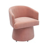 Kristen Rolling Desk Chair in Off-White three-quarter view