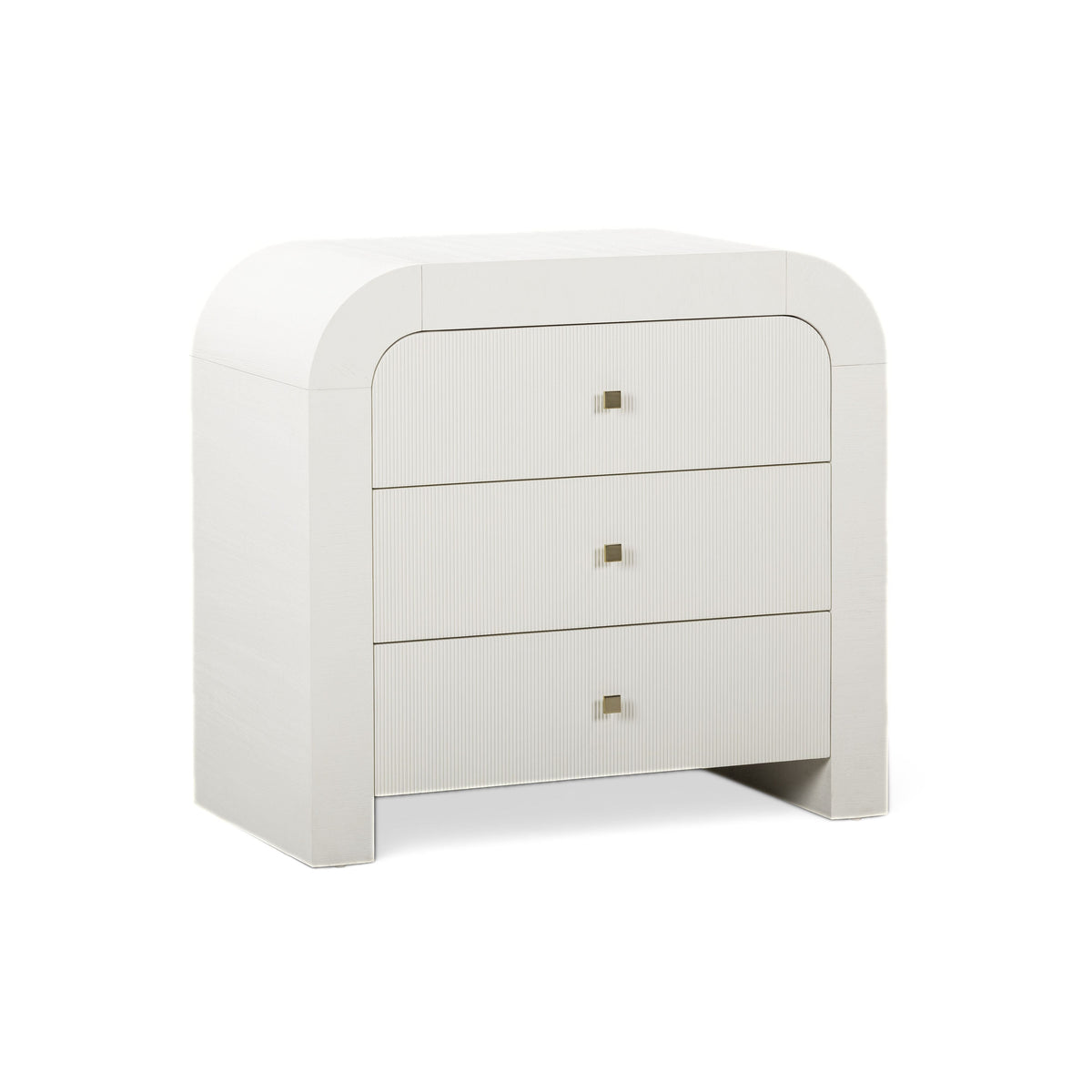 Hump 38-Inch Arched 3-Drawer Bedside Chest angled three-quarter perspective