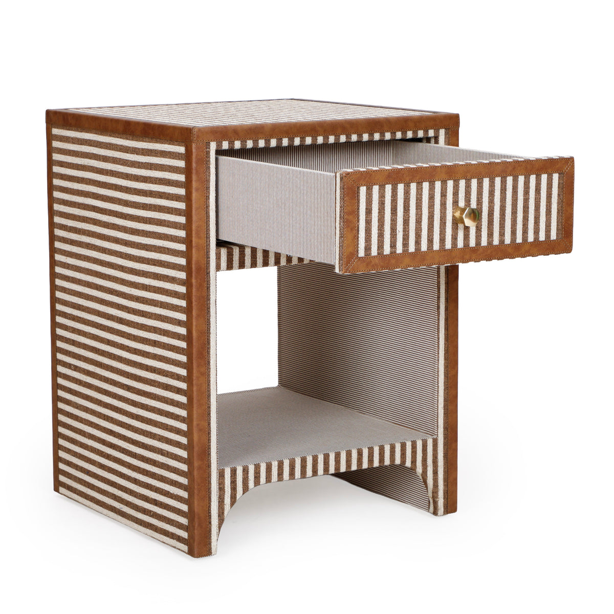 Kora 18" Cotton Jute 1-Drawer Contract-Grade Nightstand - View 9