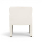 Crawley performance fabric dining chair back view with clean tailored seams