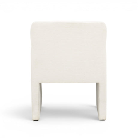 Crawley performance fabric dining chair back view with clean tailored seams