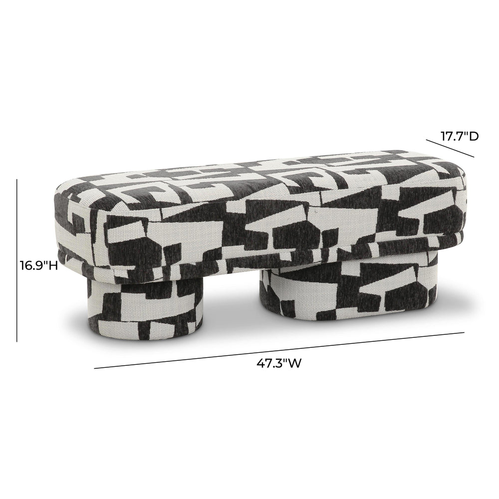 Lena 47" Jacquard Bench dimensions
