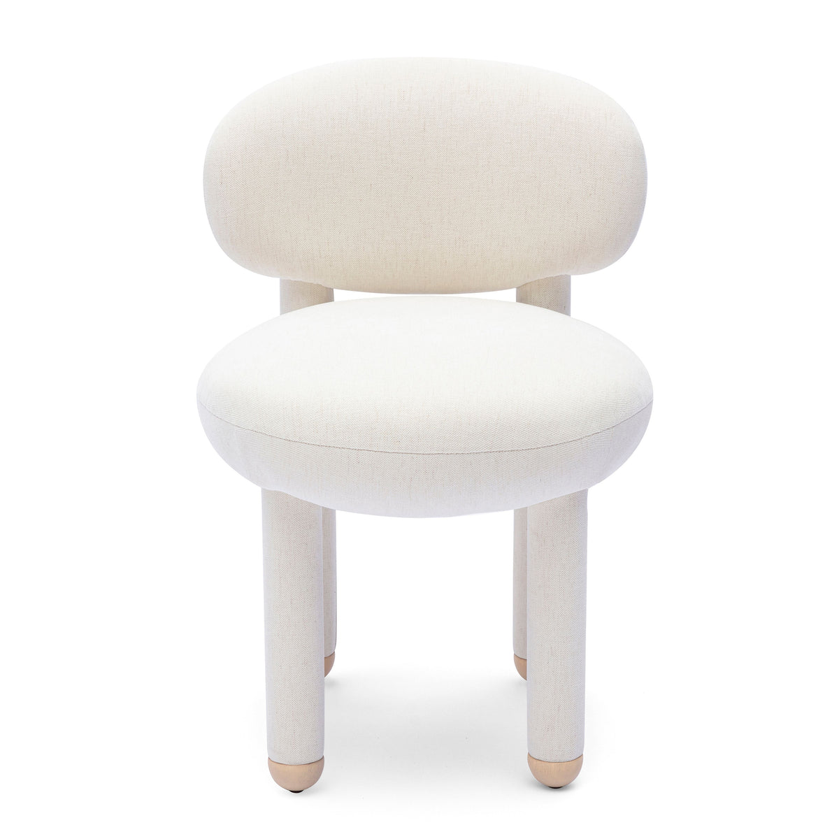 Manu Performance Fabric Side Chair frontal shot with crisp studio shadows