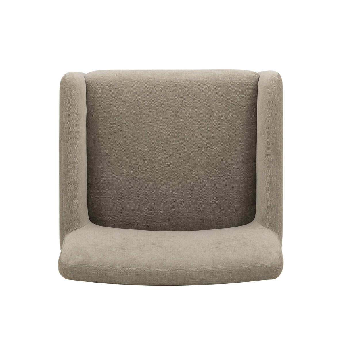 Crawley sculptural dining chair armrest detail with dense foam padding