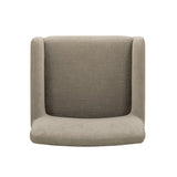 Crawley sculptural dining chair armrest detail with dense foam padding