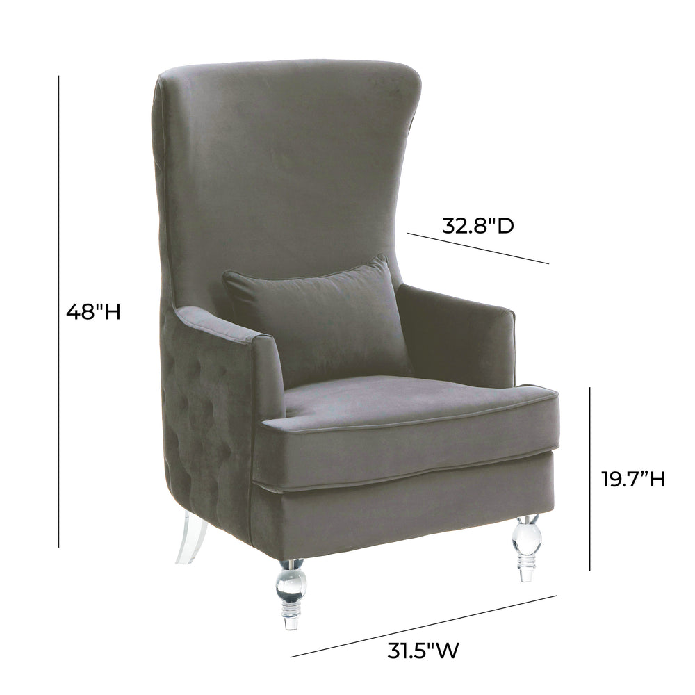 Aubree Velvet Chair with Acrylic Legs dimensions