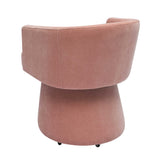 Kristen Rolling Desk Chair in Off-White chenille upholstery detail